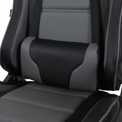 Офисное кресло Brabix GT Racer GM-100 (две подушки, экокожа, черное/серое) в Элисте - изображение 7