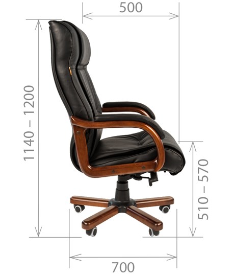 Кресло CHAIRMAN 653 кожа черная в Элисте - изображение 2
