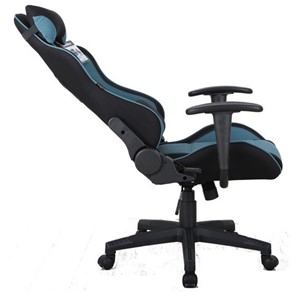 Офисное кресло Brabix GT Racer GM-100 (две подушки, ткань, черное/голубое) в Элисте - предосмотр 3
