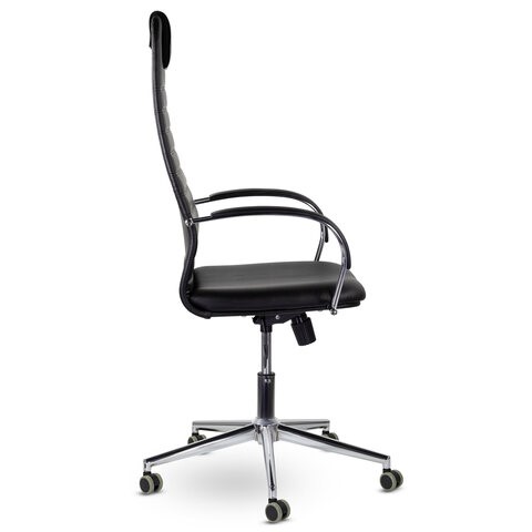 Кресло Brabix Premium Pilot EX-610 CH (хром, кожзам, черное) в Элисте - изображение 1