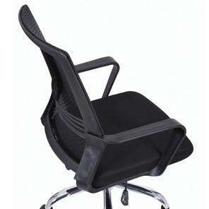 Кресло компьютерное Brabix Daily MG-317 (с подлокотниками, хром, черное) в Элисте - предосмотр 7