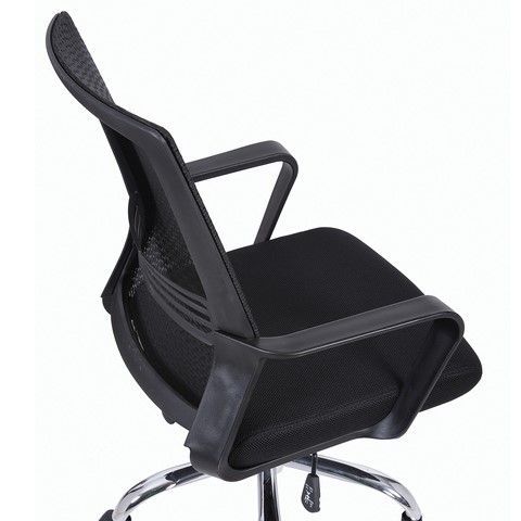 Кресло компьютерное Brabix Daily MG-317 (с подлокотниками, хром, черное) в Элисте - изображение 7