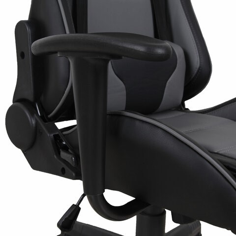Офисное кресло Brabix GT Racer GM-100 (две подушки, экокожа, черное/серое) в Элисте - изображение 9
