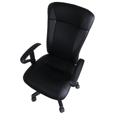 Кресло офисное Brabix Optima MG-370 (с подлокотниками, экокожа/ткань, черное) 531580 в Элисте - изображение 3