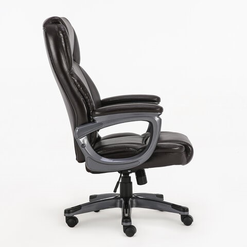 Компьютерное кресло Brabix Premium Favorite EX-577 (пружинный блок, рециклир. кожа, коричневое) 531936 в Элисте - изображение 1
