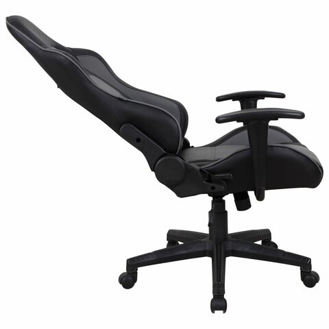 Офисное кресло Brabix GT Racer GM-100 (две подушки, экокожа, черное/серое) в Элисте - изображение 4