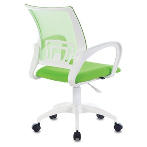 Офисное кресло Brabix Fly MG-396W (с подлокотниками, пластик белый, сетка, салатовое) в Элисте - предосмотр 2