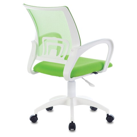 Офисное кресло Brabix Fly MG-396W (с подлокотниками, пластик белый, сетка, салатовое) в Элисте - изображение 2