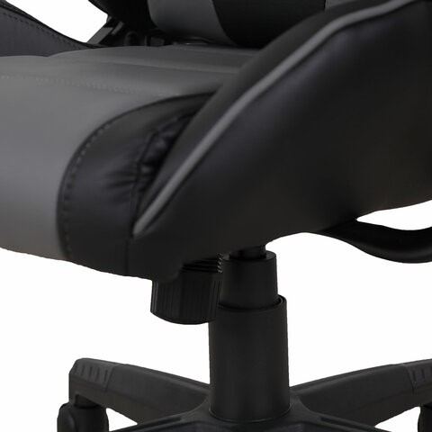 Офисное кресло Brabix GT Racer GM-100 (две подушки, экокожа, черное/серое) в Элисте - изображение 10