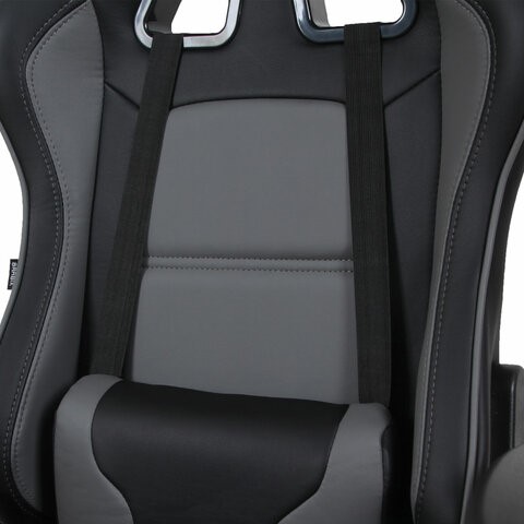 Офисное кресло Brabix GT Racer GM-100 (две подушки, экокожа, черное/серое) в Элисте - изображение 6