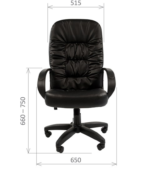 Кресло офисное CHAIRMAN 416, экокожа, цвет черный в Элисте - изображение 1