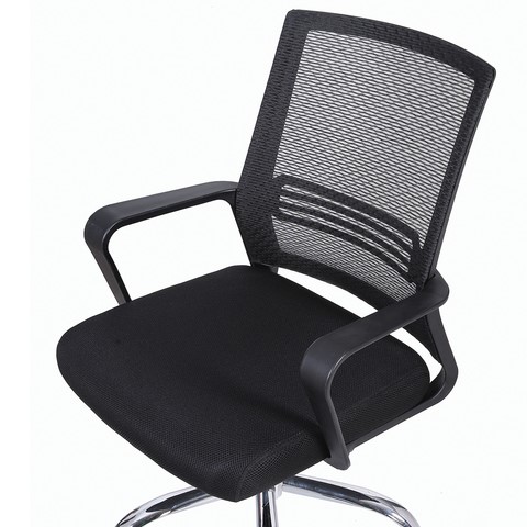 Кресло компьютерное Brabix Daily MG-317 (с подлокотниками, хром, черное) в Элисте - изображение 5
