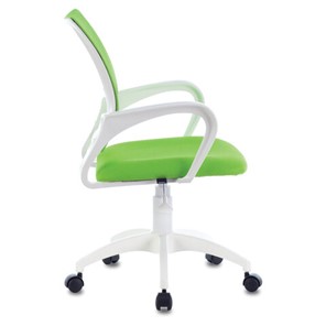Офисное кресло Brabix Fly MG-396W (с подлокотниками, пластик белый, сетка, салатовое) в Элисте - предосмотр 1