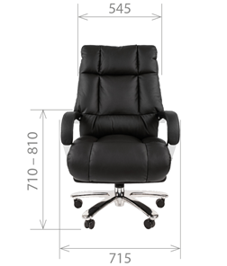 Кресло компьютерное CHAIRMAN 405 черное нат.кожа/экокожа в Элисте - предосмотр 3