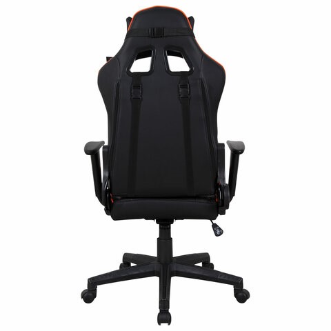 Офисное кресло Brabix GT Racer GM-100 (две подушки, экокожа, черное/оранжевое) в Элисте - изображение 3