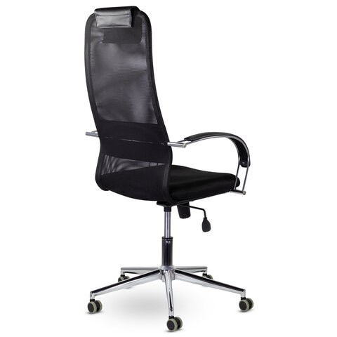 Кресло Brabix Premium Pilot EX-610 CH (хром, ткань-сетка, черное) в Элисте - изображение 3