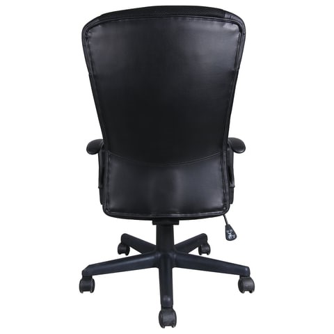 Кресло офисное Brabix Optima MG-370 (с подлокотниками, экокожа/ткань, черное) 531580 в Элисте - изображение 2