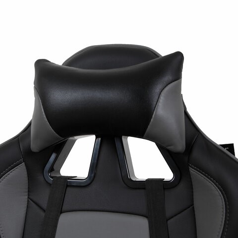Офисное кресло Brabix GT Racer GM-100 (две подушки, экокожа, черное/серое) в Элисте - изображение 5