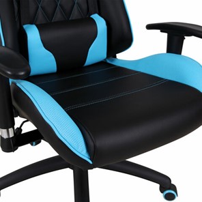 Компьютерное кресло Brabix GT Master GM-110 (две подушки, экокожа, черное/голубое) в Элисте - предосмотр 8