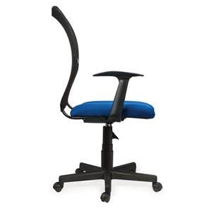 Кресло компьютерное Brabix Spring MG-307 (с подлокотниками, комбинированное синее/черное TW) в Элисте - предосмотр 1