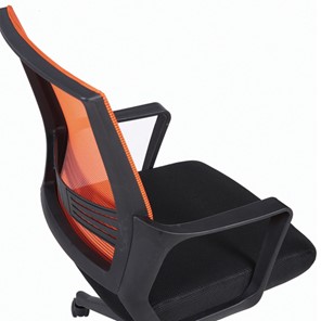 Кресло компьютерное Brabix Balance MG-320 (с подлокотниками, комбинированное черное/оранжевое) в Элисте - предосмотр 7