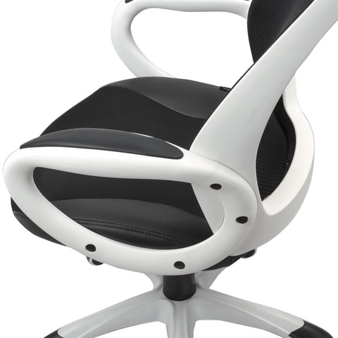 Компьютерное кресло Brabix Premium Genesis EX-517 (пластик белый, ткань/экокожа/сетка черная) в Элисте - изображение 5