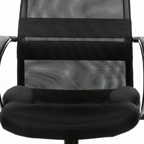 Офисное кресло Brabix Premium Stalker EX-608 PL (ткань-сетка/кожзам, черное) в Элисте - изображение 6