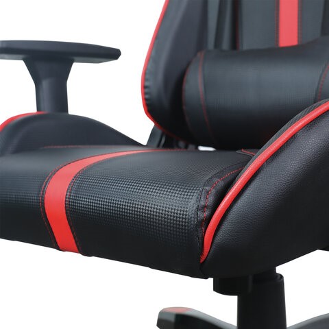 Компьютерное кресло Brabix GT Carbon GM-120 (две подушки, экокожа, черное/красное) 531931 в Элисте - изображение 9