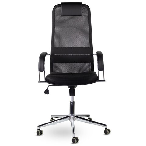 Кресло Brabix Premium Pilot EX-610 CH (хром, ткань-сетка, черное) в Элисте - изображение 2