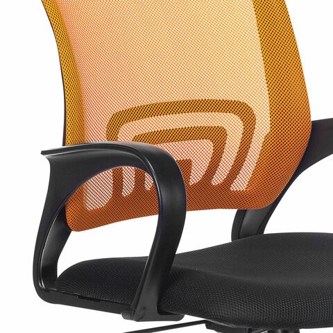 Офисное кресло Brabix Fly MG-396 (с подлокотниками, сетка, оранжевое/черное) в Элисте - изображение 4