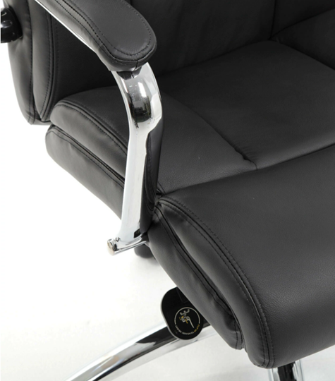 Компьютерное кресло Brabix Premium Phaeton EX-502 (натуральная кожа, хром, черное) в Элисте - изображение 7