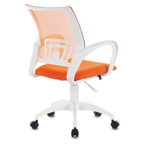 Кресло компьютерное Brabix Fly MG-396W (с подлокотниками, пластик белый, сетка, оранжевое) в Элисте - предосмотр 3