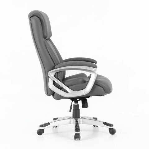 Кресло офисное Brabix Premium Level EX-527 (пружинный блок, рециклированная кожа, серое) 531937 в Элисте - изображение 1