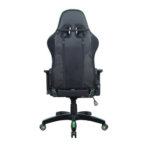 Кресло Brabix GT Carbon GM-120 (две подушки, экокожа, черное/зеленое) в Элисте - изображение 3
