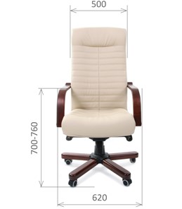 Офисное кресло CHAIRMAN 480 WD, экокожа, цвет бежевый в Элисте - предосмотр 1