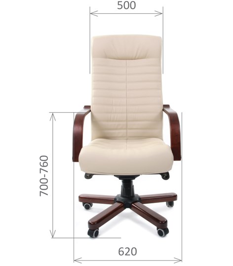 Офисное кресло CHAIRMAN 480 WD, экокожа, цвет бежевый в Элисте - изображение 1
