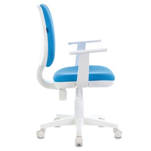 Офисное кресло Brabix Fancy MG-201W (с подлокотниками, пластик белый, голубое) в Элисте - предосмотр 2