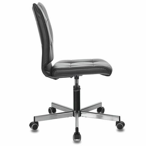 Кресло офисное Brabix Stream MG-314 (без подлокотников, пятилучие серебристое, экокожа, черное) 532077 в Элисте - изображение 1