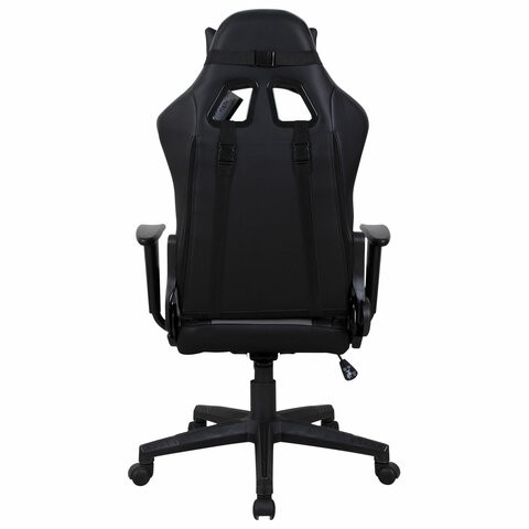 Офисное кресло Brabix GT Racer GM-100 (две подушки, экокожа, черное/серое) в Элисте - изображение 3