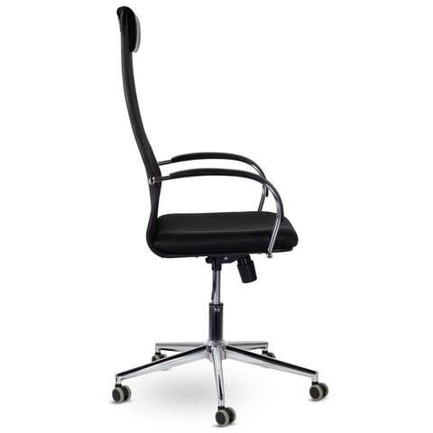 Кресло Brabix Premium Pilot EX-610 CH (хром, ткань-сетка, черное) в Элисте - изображение 1