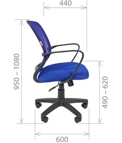 Кресло офисное CHAIRMAN 698 black TW-05, ткань, цвет синий в Элисте - предосмотр 2