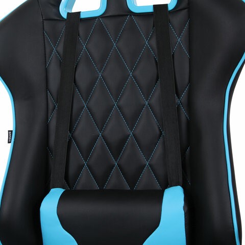 Компьютерное кресло Brabix GT Master GM-110 (две подушки, экокожа, черное/голубое) в Элисте - изображение 6
