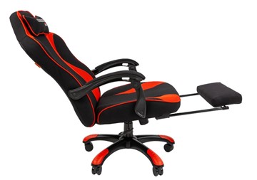 Кресло игровое CHAIRMAN GAME 35 с выдвижной подставкой для ног Ткань  черная / Ткань красная в Элисте - предосмотр 4