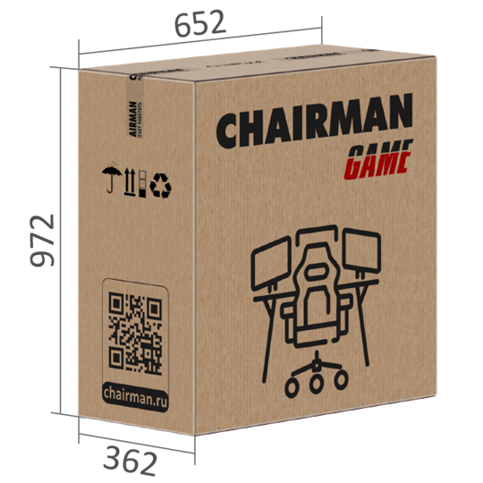 Кресло игровое CHAIRMAN GAME 35 с выдвижной подставкой для ног Ткань  черная / Ткань красная в Элисте - изображение 9