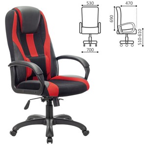 Компьютерное кресло Brabix Premium Rapid GM-102 (экокожа/ткань, черное/красное) 532107 в Элисте - предосмотр 3
