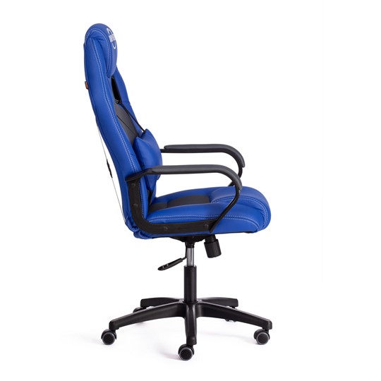 Кресло компьютерное DRIVER (22) кож/зам/ткань, синий/серый, 36-39/TW-12 арт.21153 в Элисте - изображение 2