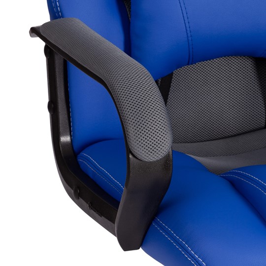 Кресло компьютерное DRIVER (22) кож/зам/ткань, синий/серый, 36-39/TW-12 арт.21153 в Элисте - изображение 11