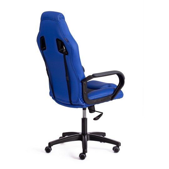 Кресло компьютерное DRIVER (22) кож/зам/ткань, синий/серый, 36-39/TW-12 арт.21153 в Элисте - изображение 3