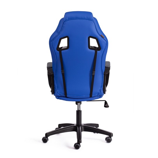 Кресло компьютерное DRIVER (22) кож/зам/ткань, синий/серый, 36-39/TW-12 арт.21153 в Элисте - изображение 4