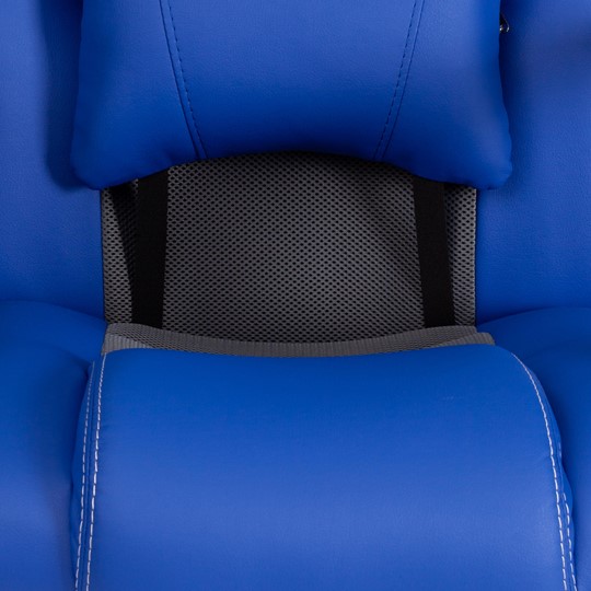 Кресло компьютерное DRIVER (22) кож/зам/ткань, синий/серый, 36-39/TW-12 арт.21153 в Элисте - изображение 8